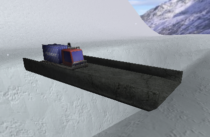 Snow vehicle on bridge, all textures correct