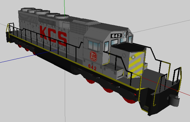 American diesel engine, six achsles, Kansas City Southern livery