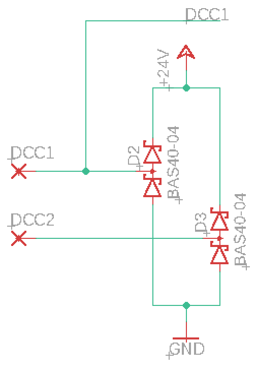 Excerpt from the circuit diagram. Shows a bridge rectifier.