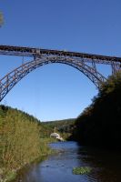 Small Train on Huge Bridge