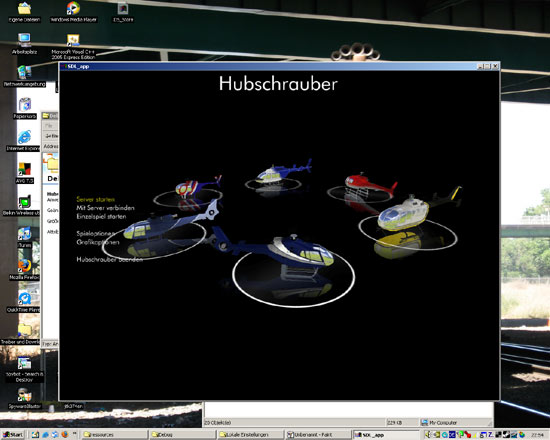 Hubschrauber mit Reflektionen unter Windows