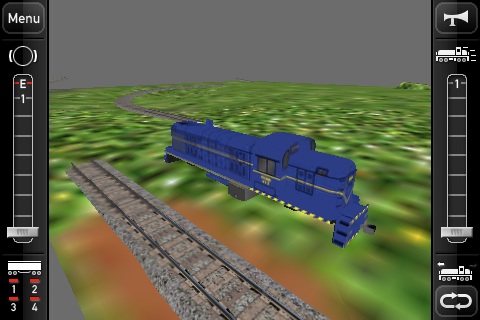It means that I can now see a locomotive without wheels next to some railroad tracks on my screen.